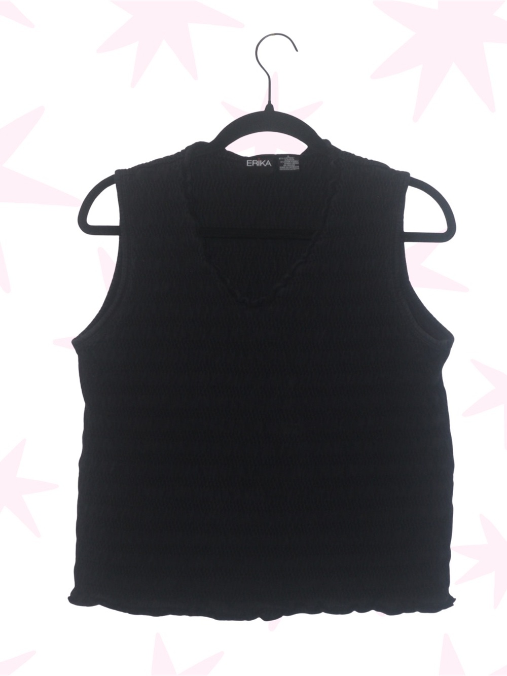 VTG Erika smocked crop tank L